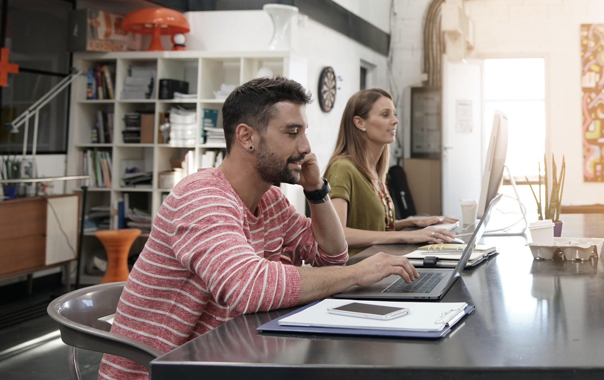 Trendy Young People Working In Co Working Office