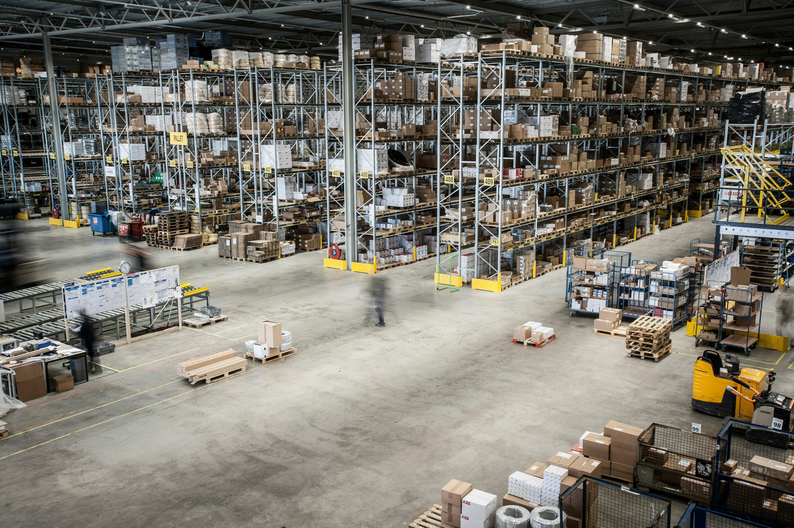 Vast Distribution Warehouse Interior, Elevated View