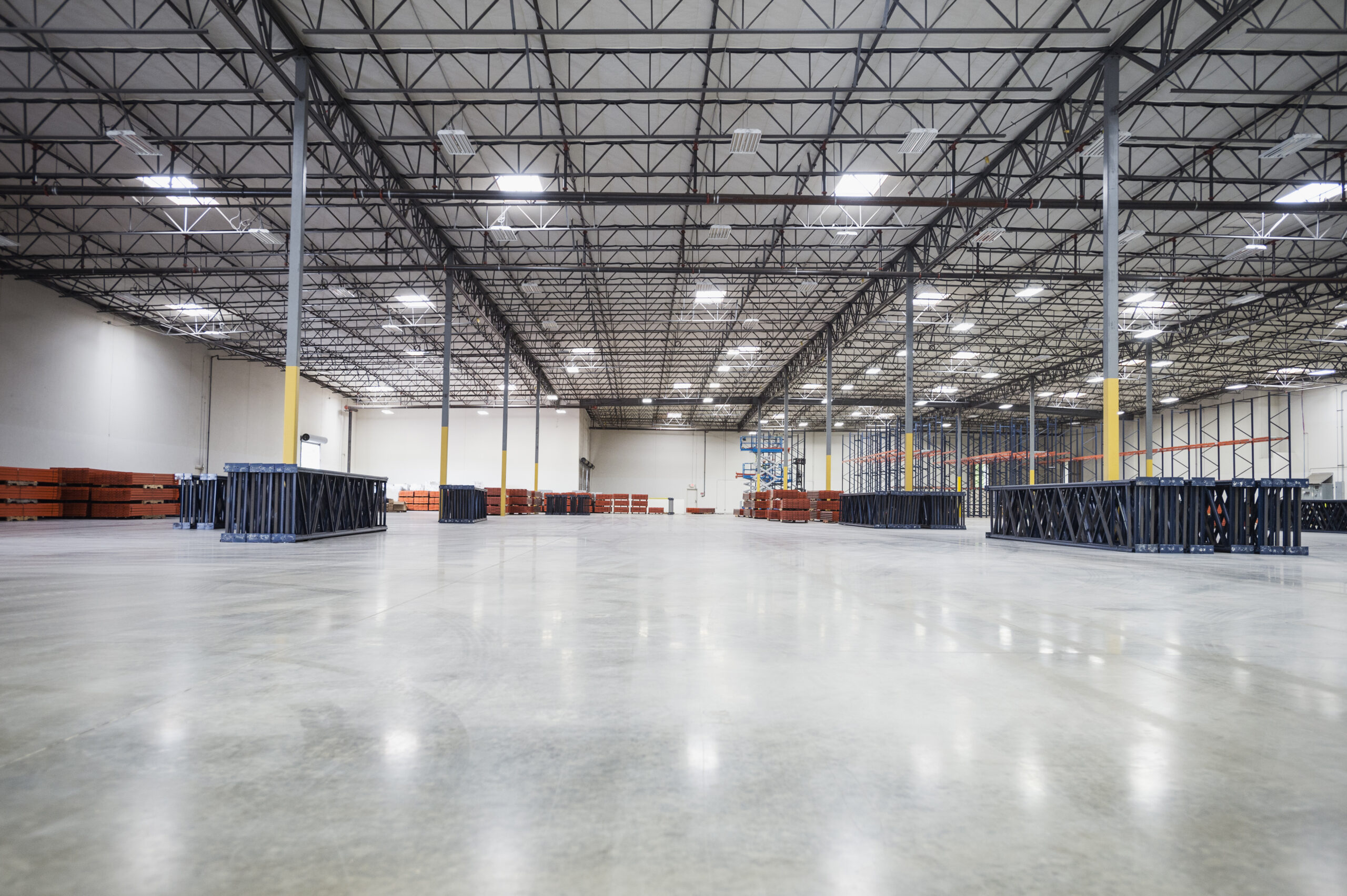 Infrastructure And Lighting In Empty Warehouse