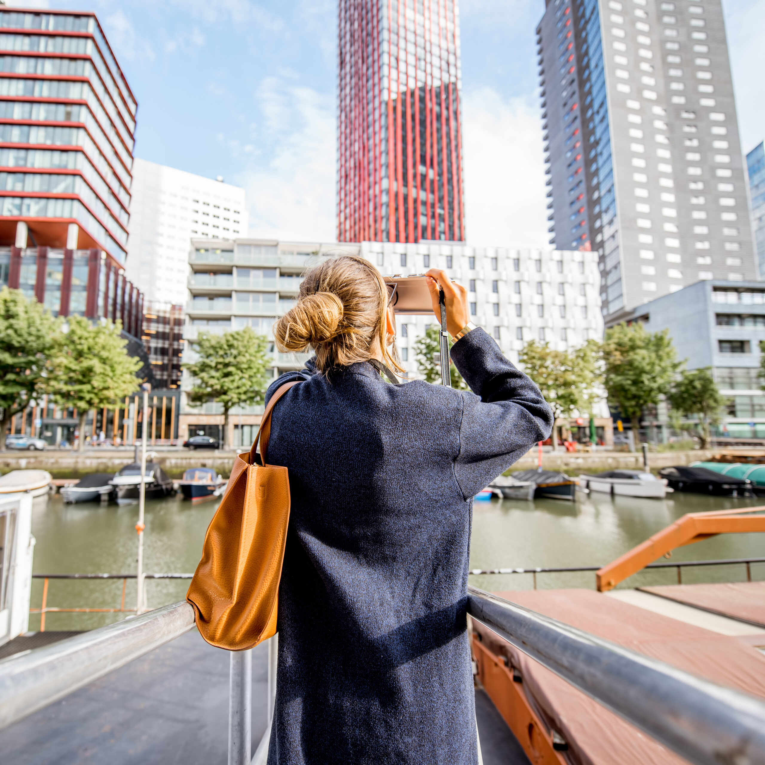 Woman Traveling In Rotterdam