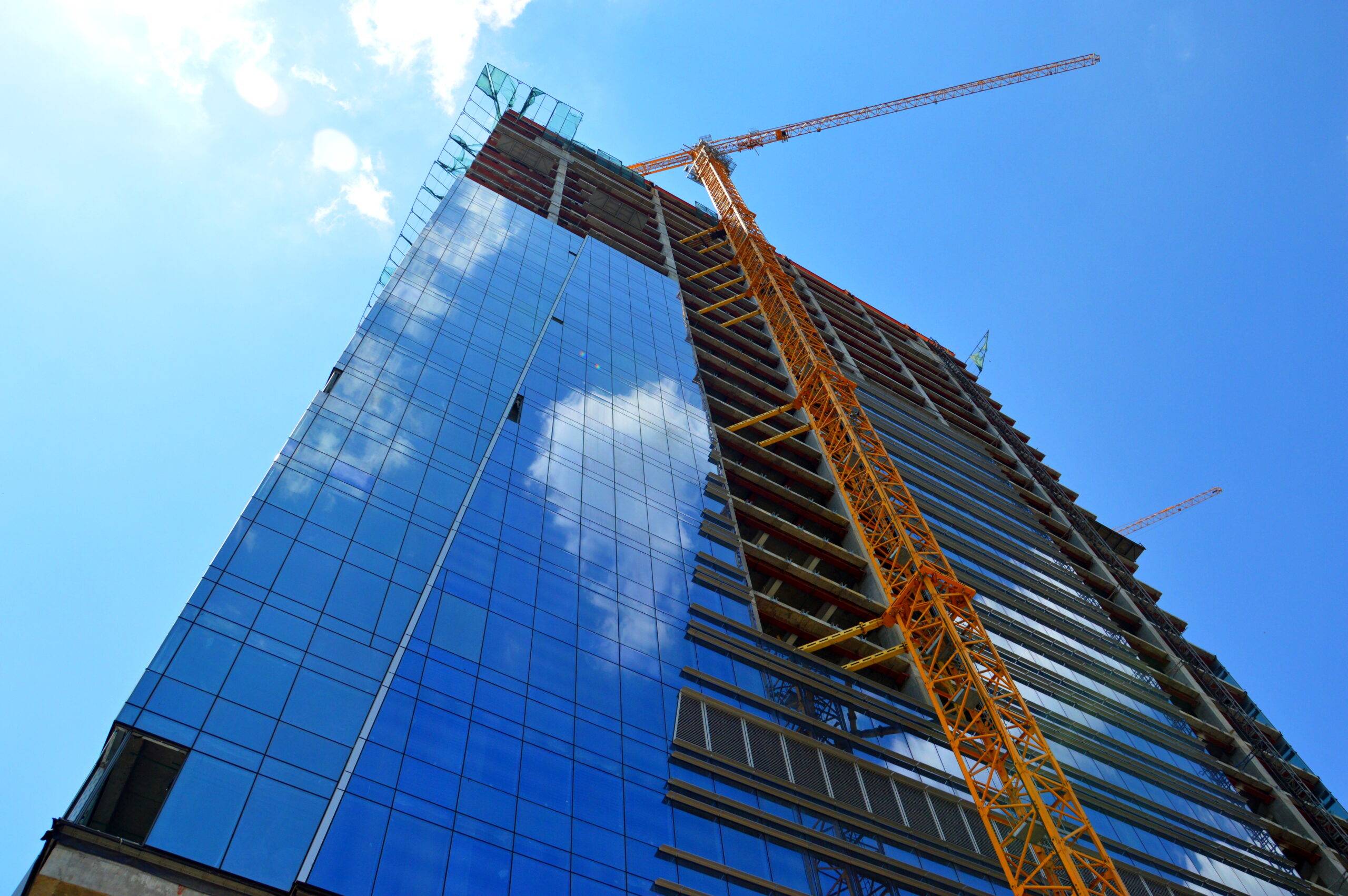 Construction Of A Skyscraper Monolith And Brick Construction Ele