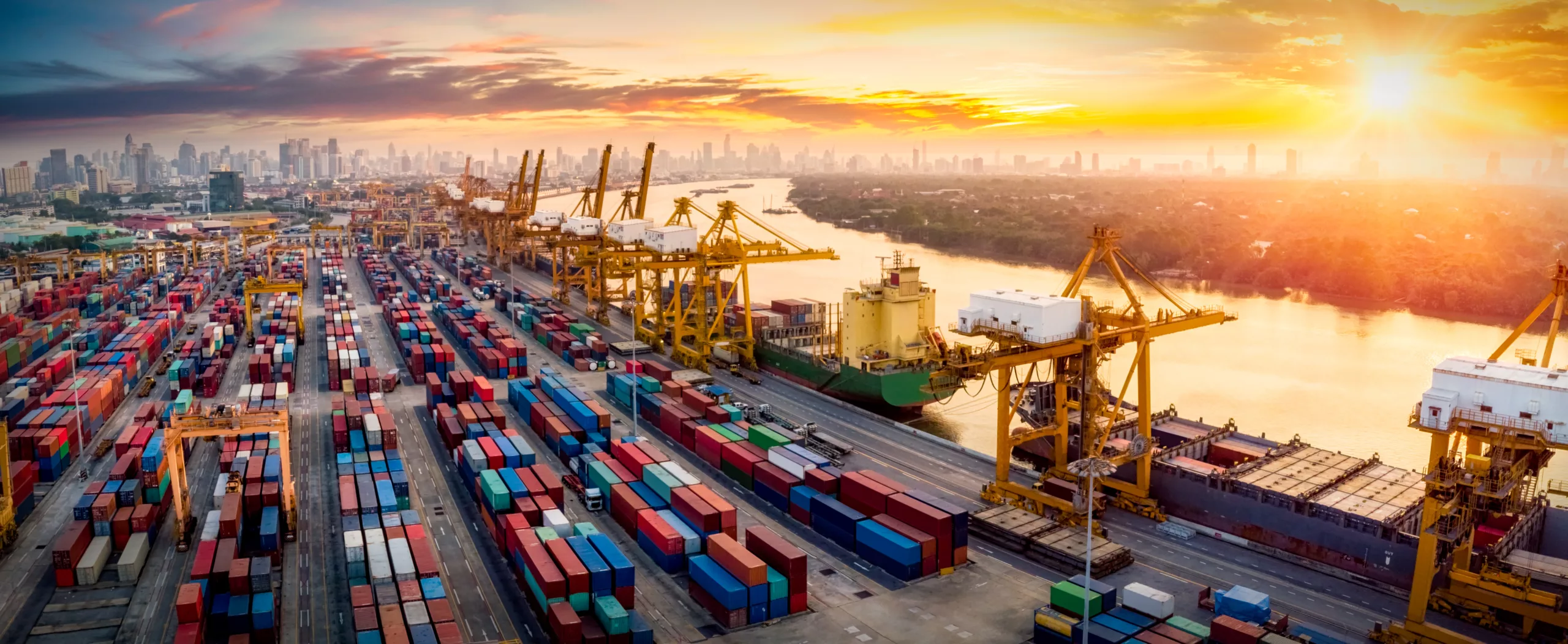 Logistics And Transportation Of Container Cargo Ship And Cargo P